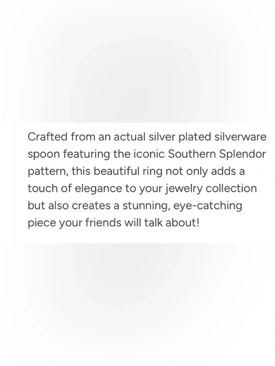 Silver Ornate Spoon Ring - Silver - Picture 7 of 7